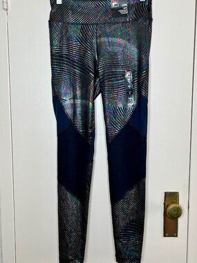 Fila new NWT Black rainbow Women’s Leggings small yoga workout athletic